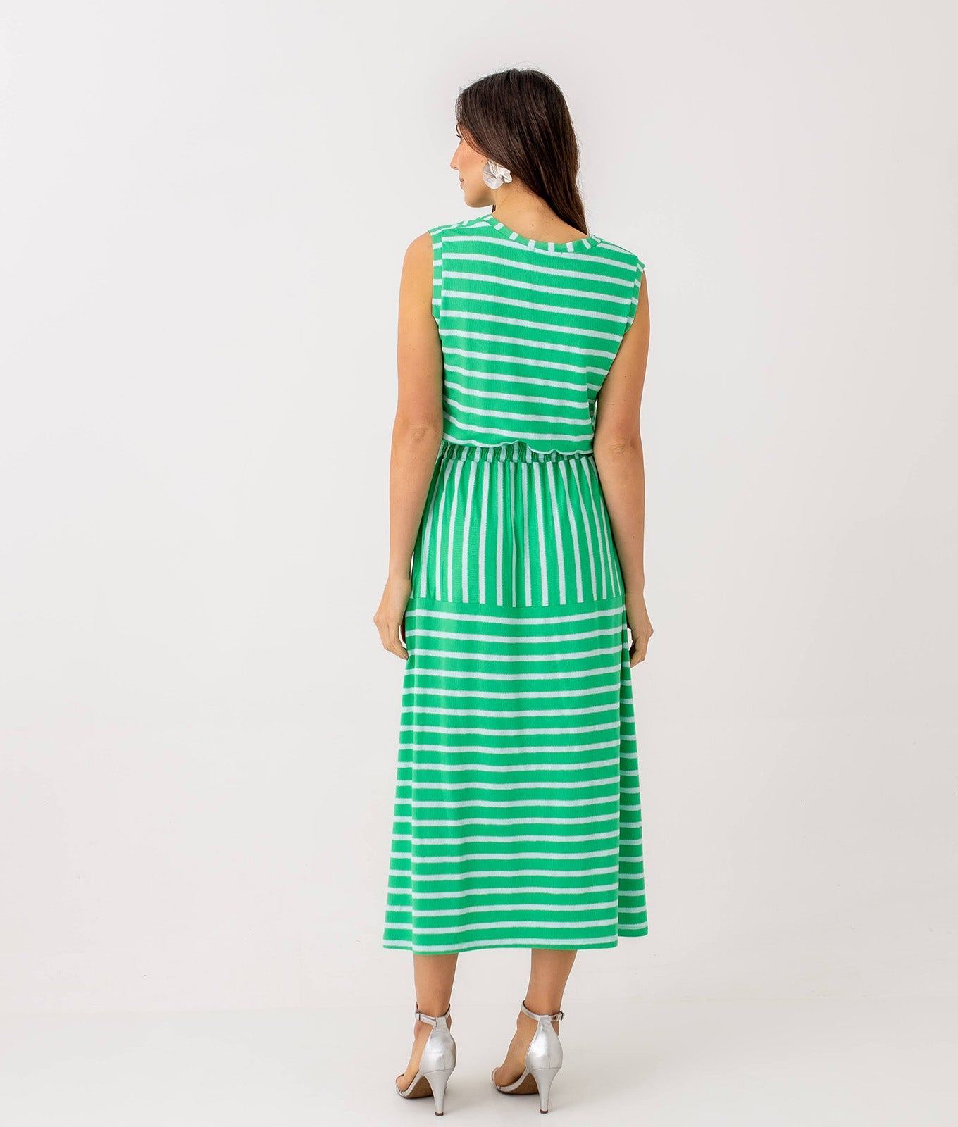 Vestido Malha Listrado Marina