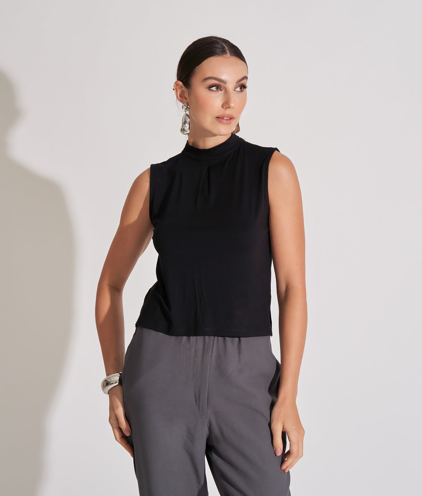Blusa Viscolycra Regata Gola Alta Anita
