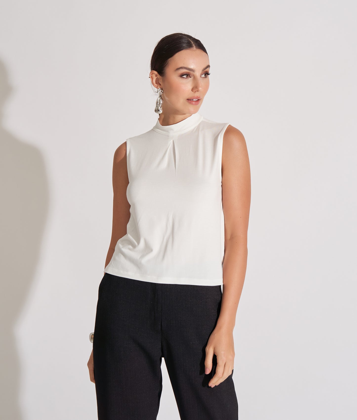 Blusa Viscolycra Regata Gola Alta Anita