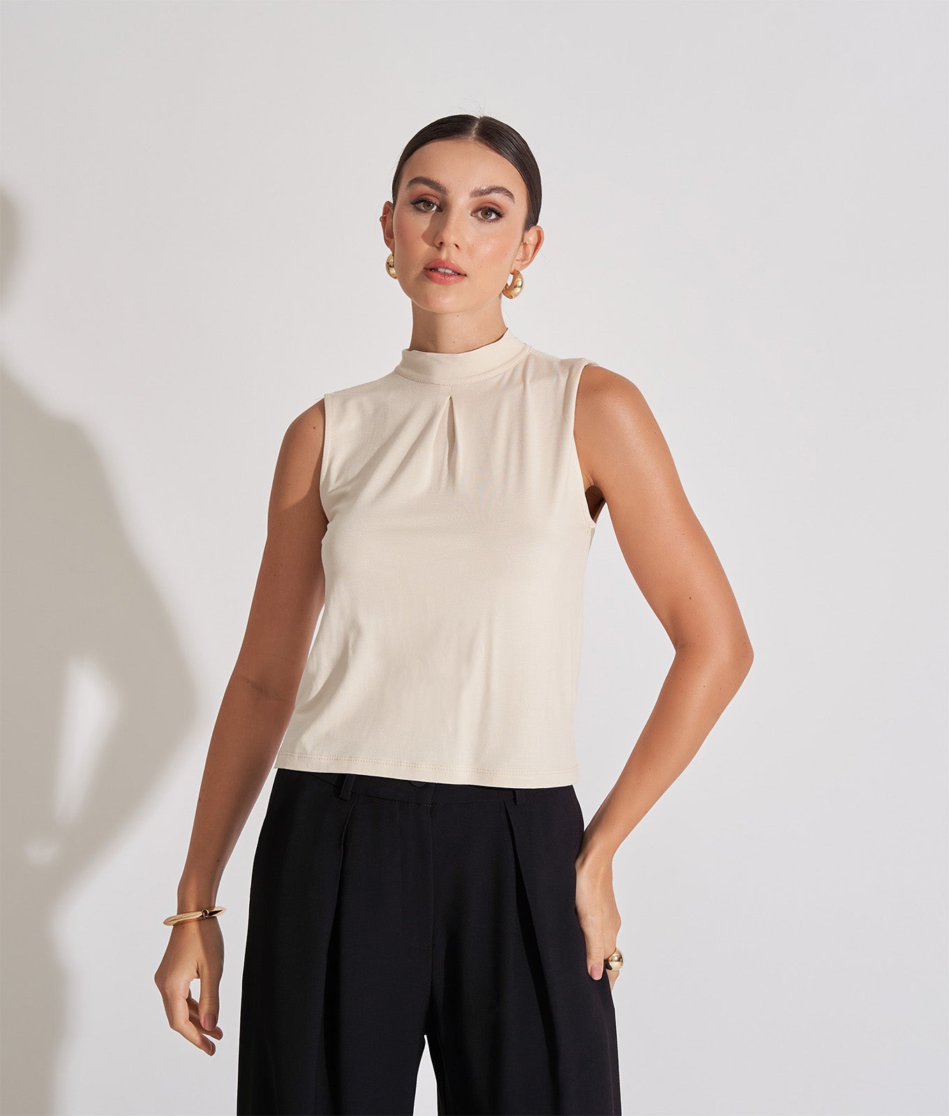 Blusa Viscolycra Regata Gola Alta Anita
