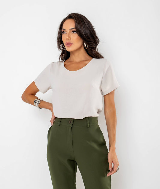 Blusa Básica Gola Redonda Bianca