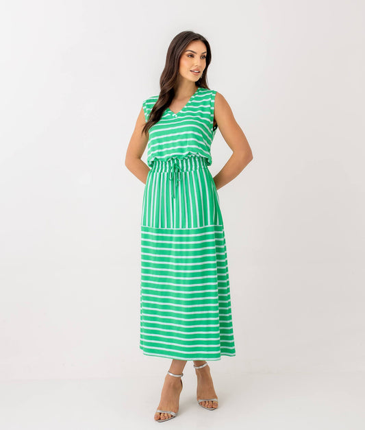 Vestido Malha Listrado Marina