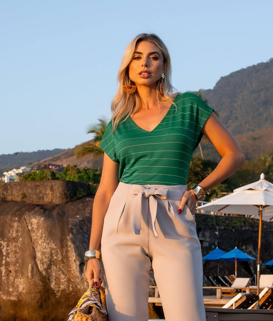 Blusa Malha Listrada Daniela