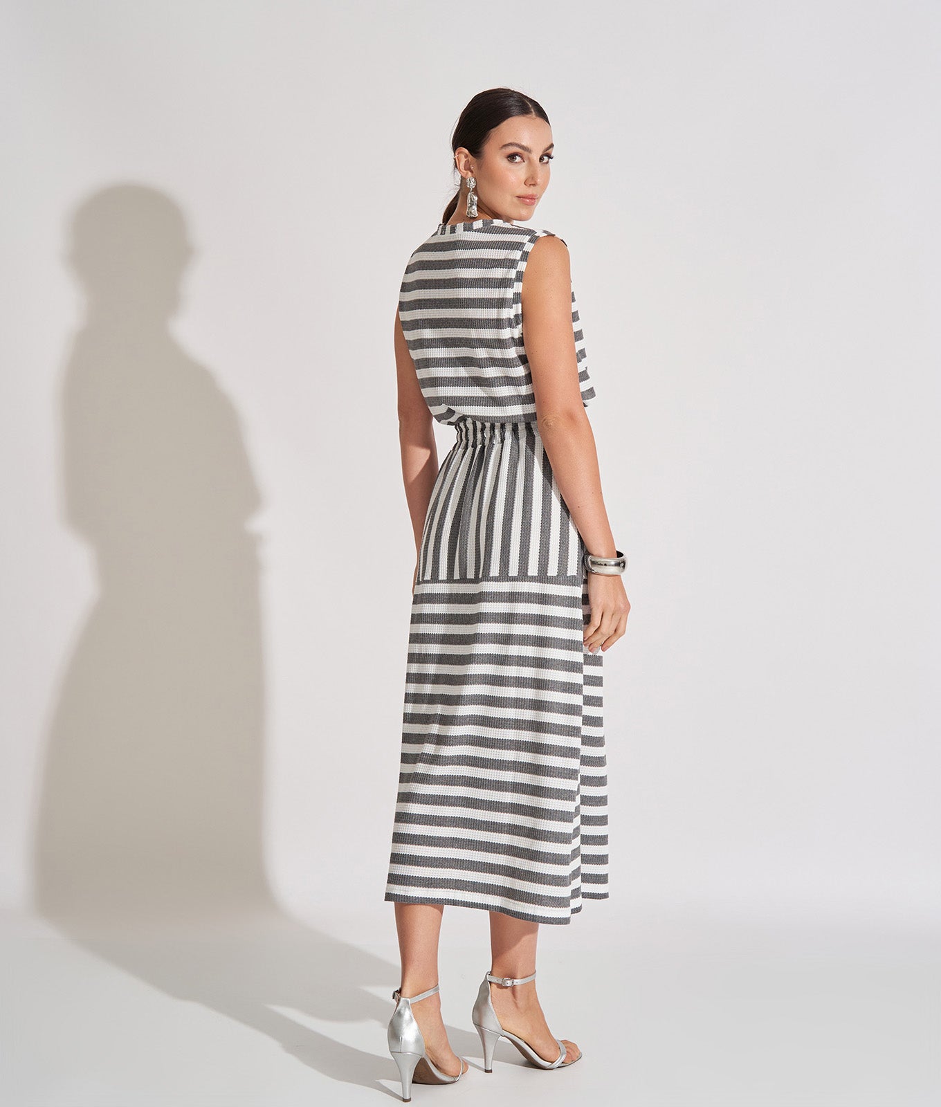 Vestido Listrado Forrado Priscila