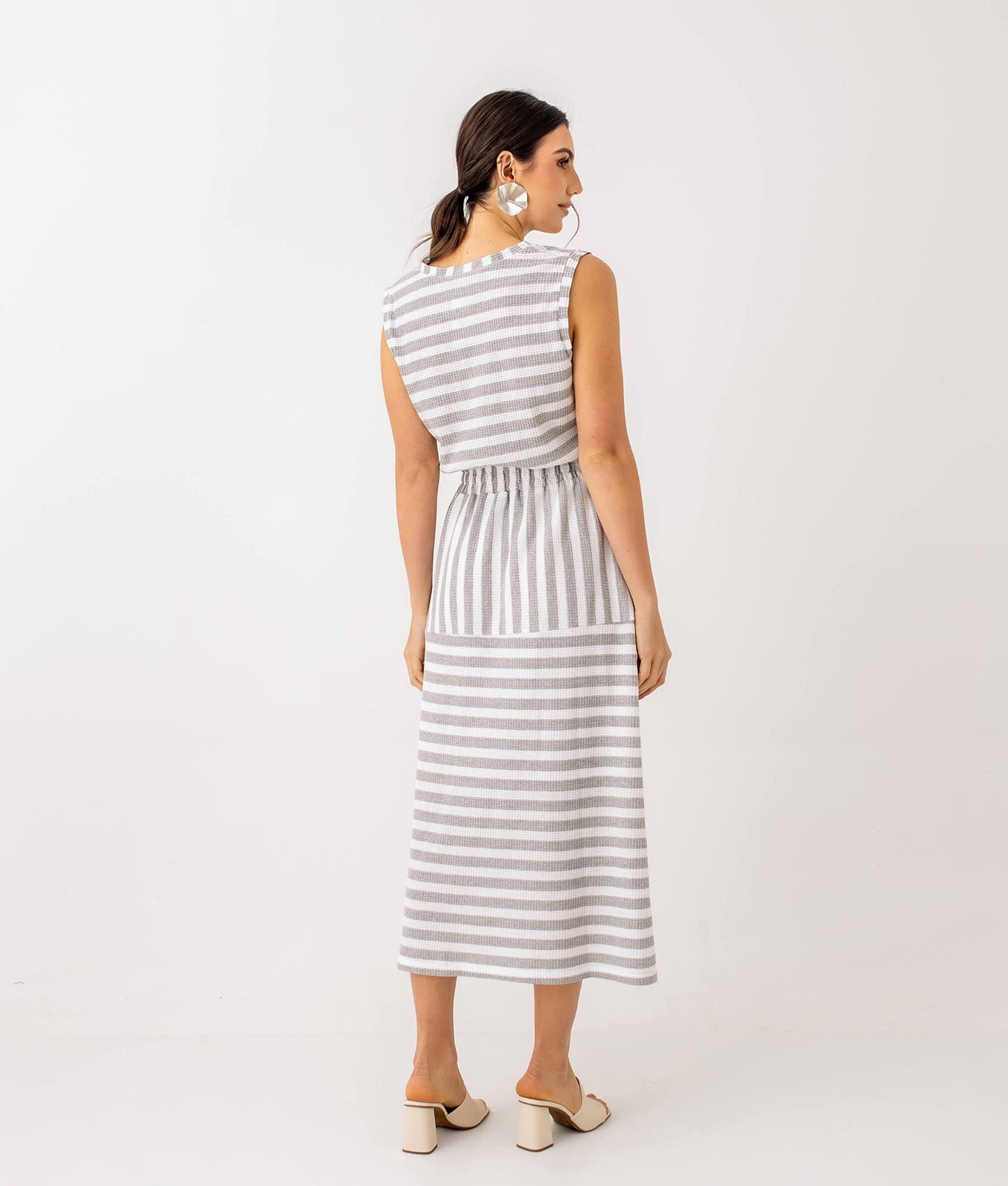 Vestido Listrado Forrado Priscila