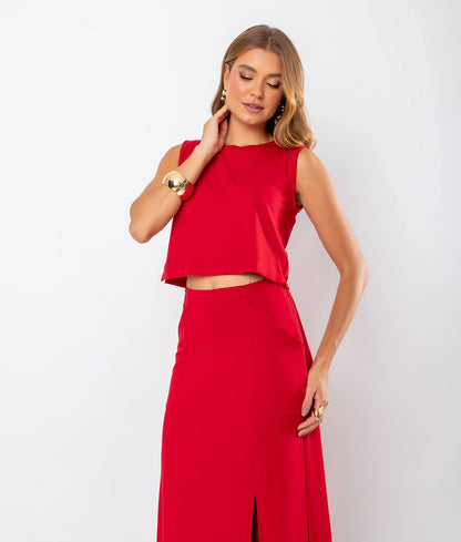Conjunto Blusa e Saia Midi Ava