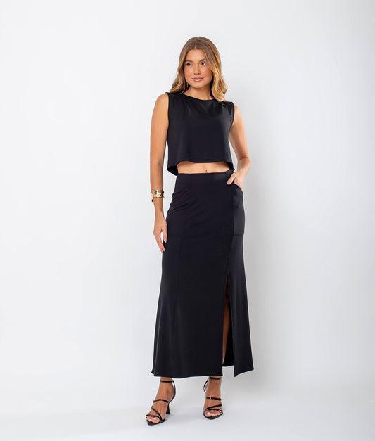 Conjunto Blusa e Saia Midi Ava
