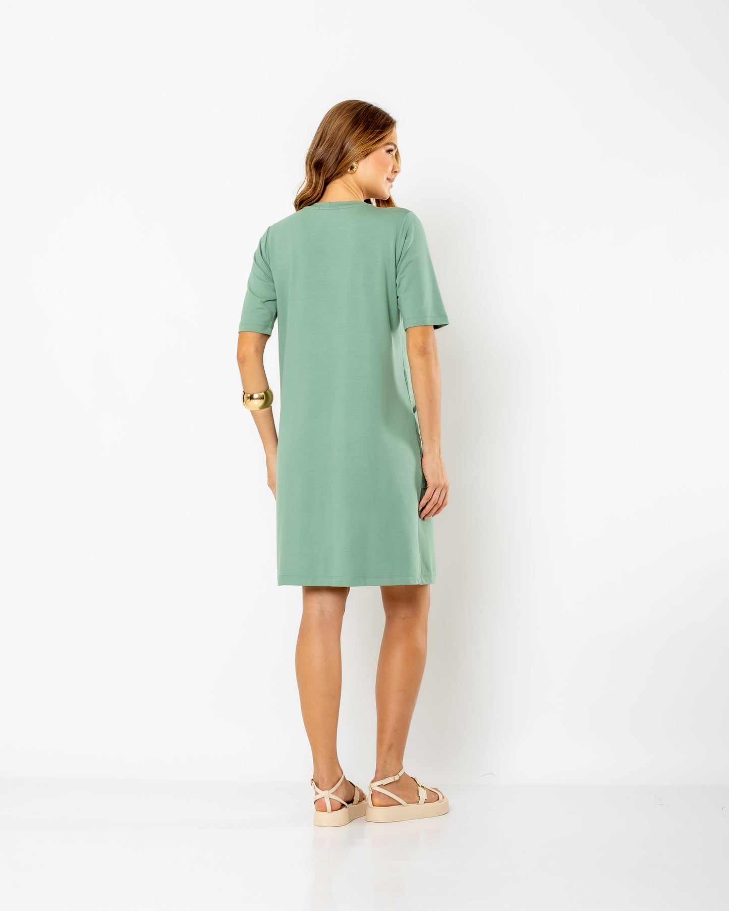 Vestido Moletinho Bolsos Laterais Bruna