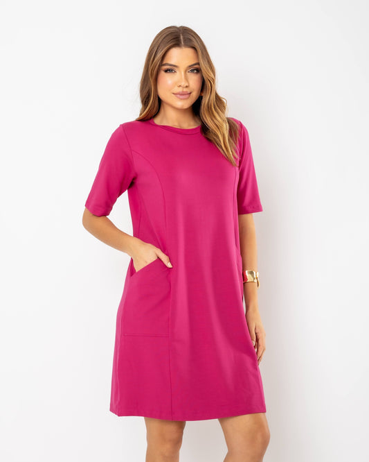 Vestido Moletinho Bolsos Laterais Bruna
