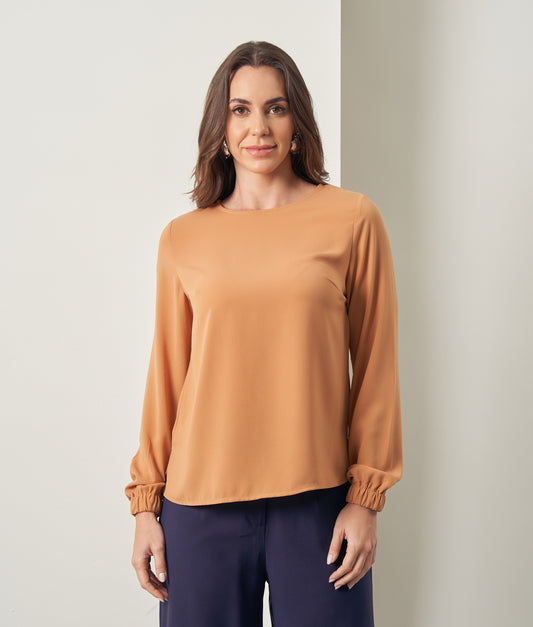 Blusa Manga Longa  Punho de Elástico Clara