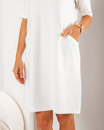 Vestido Moletinho Bolsos Laterais Bruna